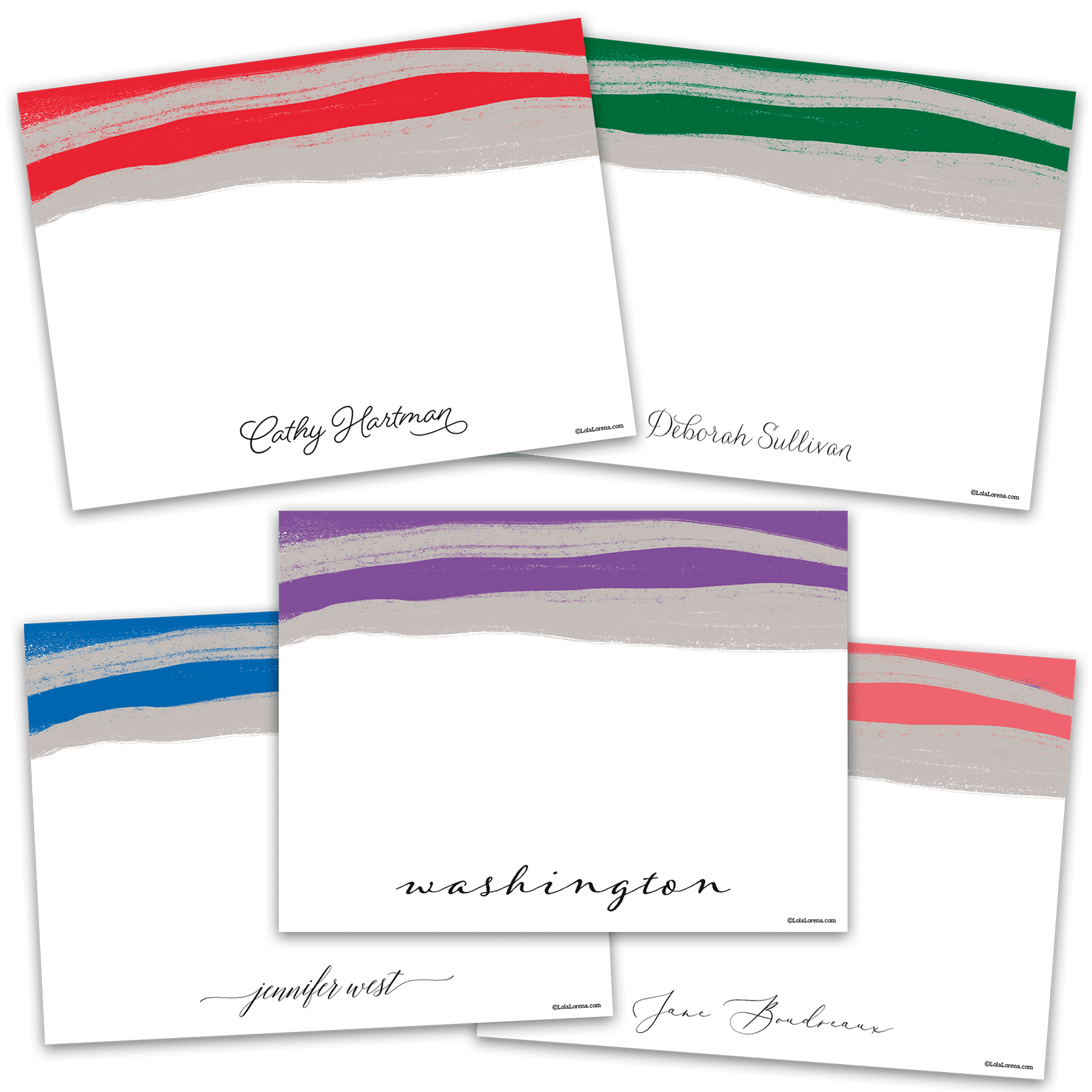 Color Swipes Notecards - Set of 20