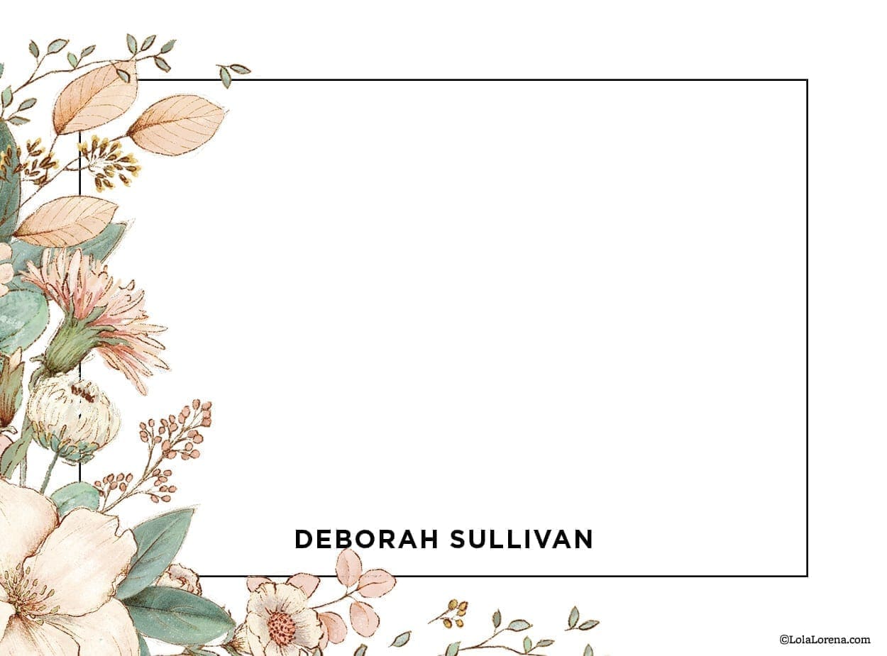 Corner Floral Notecards - Set of 20 - Image 4