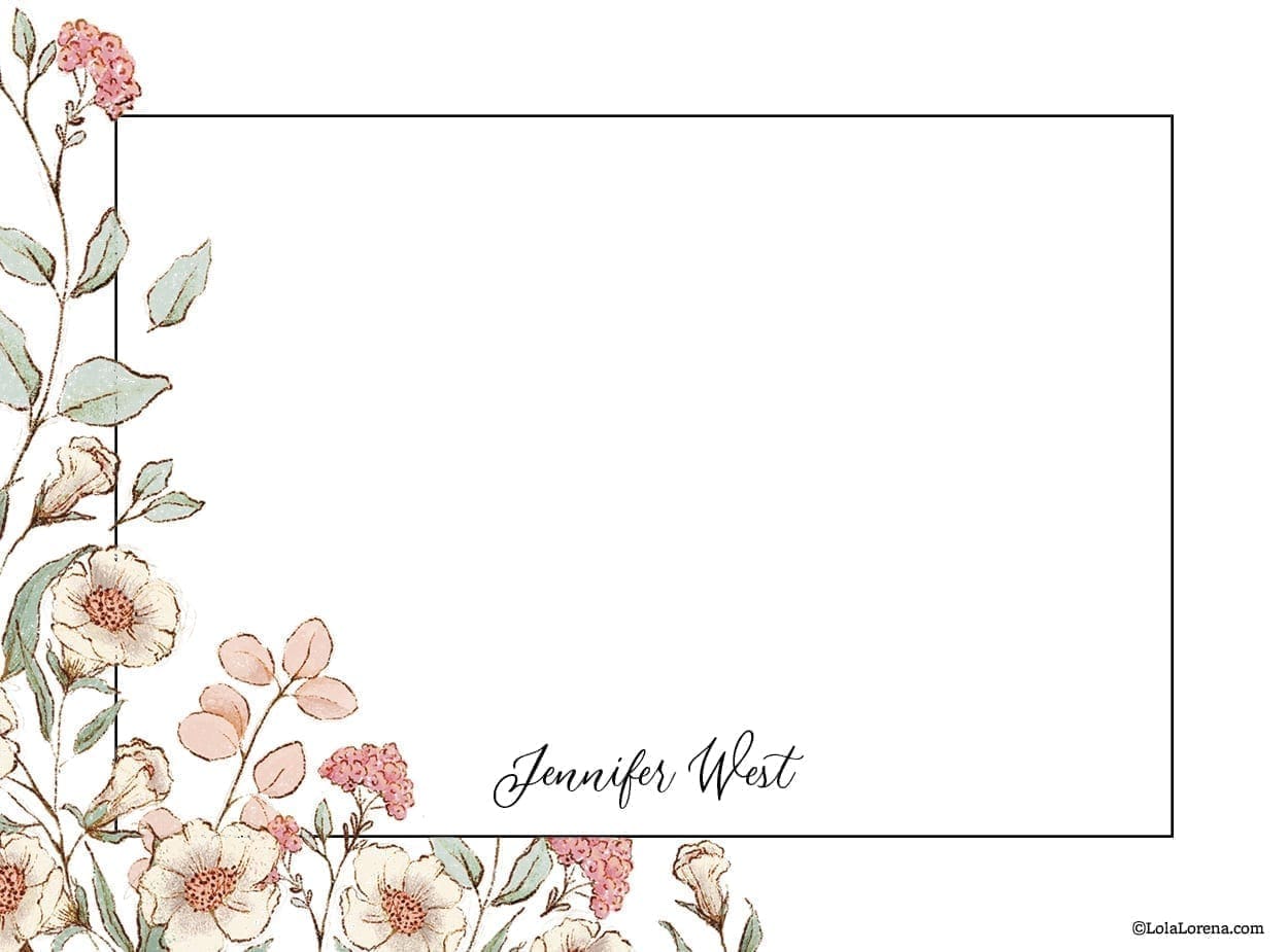 Corner Floral Notecards - Set of 20 - Image 5