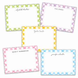 Checkered Notecards - Set of 20