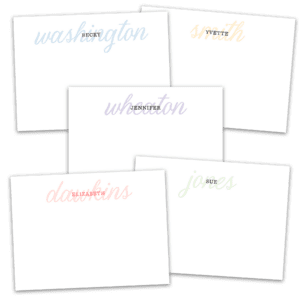 Watermark Surname Notecards - Set of 20
